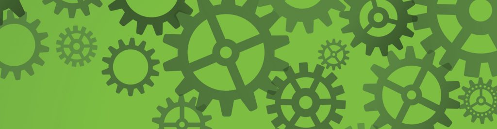 AHC green banner image of cogs