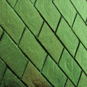 Green brick wall